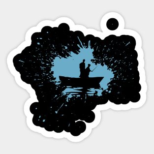 Mens Fishing Father's Day Fisherman Sticker